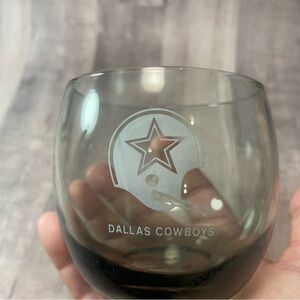 NFL Dallas Cowboys 8 oz Smoke Tinted Glass w/ Frosted Design Football Whiskey